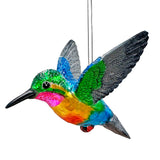 Iridescent Hummingbird Glass Ornament