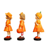 Set Of Three Pumpkin Girl Figurines