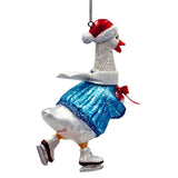 Playful Goose Glass Ornament