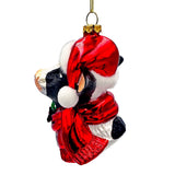 Santas Cow Glass Ornament