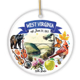 West Virginia State Ornament