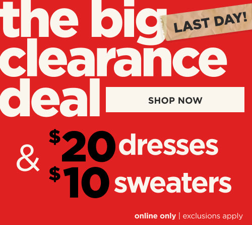 $20 Clearance Dresses & $10 Clearance Sweater