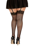 Dreamgirl Lace Trimmed Fishnet Thigh Highs Stockings