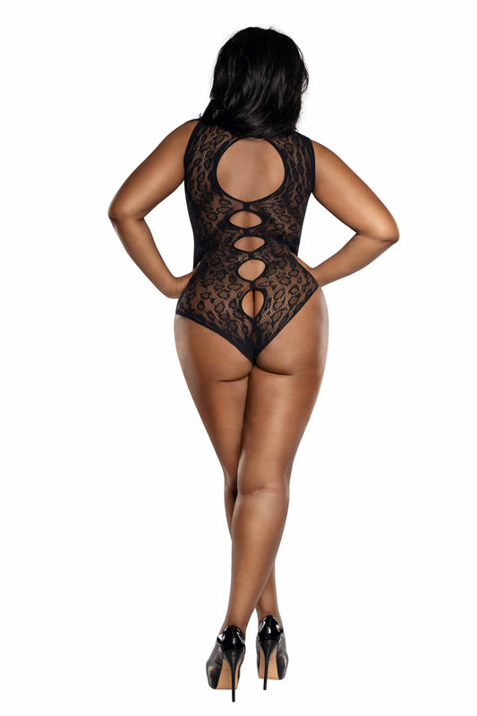 Dreamgirl Cutout Leopard Lace Teddy
