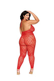 Dreamgirl Crystal Leopard Fishnet Halter Bodystocking