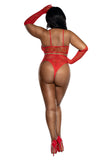 Dreamgirl Lace Bralette Panty and Gloves Set