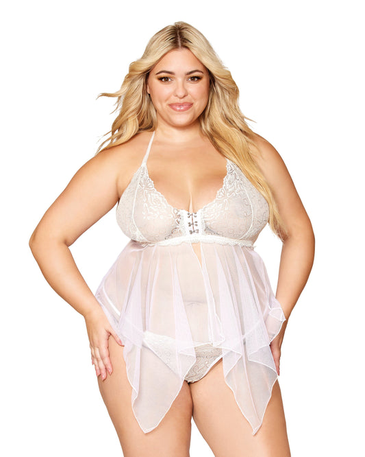 Dreamgirl Lace And Mesh Babydoll Set