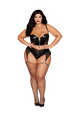 Dreamgirl Long Line Bra And Garter Set