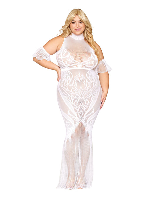 Dreamgirl Lace And Fishnet Lingerie Gown