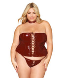 Dreamgirl Vinyl Bustier And G String Set