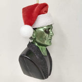 Frankenstein Santa Glass Ornament