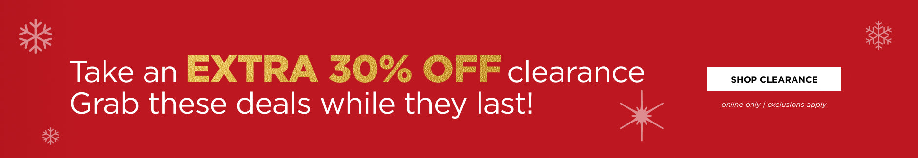 Extra 30% off Clearance