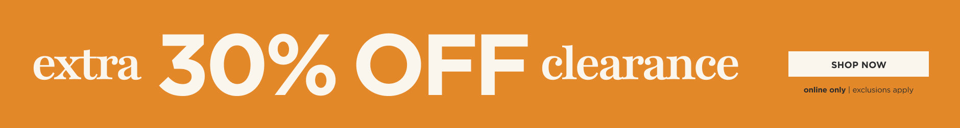 Extra 30% off clearance
