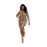 Dreamgirl Rainbow Arm Warmers And Mini Dress