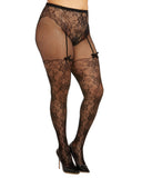 Dreamgirl Fishnet Paneled Lace Stockings