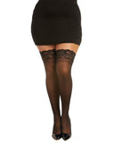 Dreamgirl Plus Size Laced Stay-up Sheer Thigh High