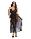 Dreamgirl Plus Size Lace Teddy And Skirt Set