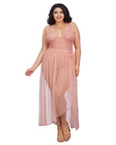 Dreamgirl Plus Size Lace Teddy And Maxi Skirt Set