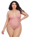 Dreamgirl Plus Size Lace Teddy And Skirt Set