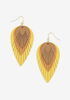 Laser Cut Faux Leather Earrings, Nugget Gold image number 1