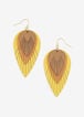 Laser Cut Faux Leather Earrings, Nugget Gold image number 1