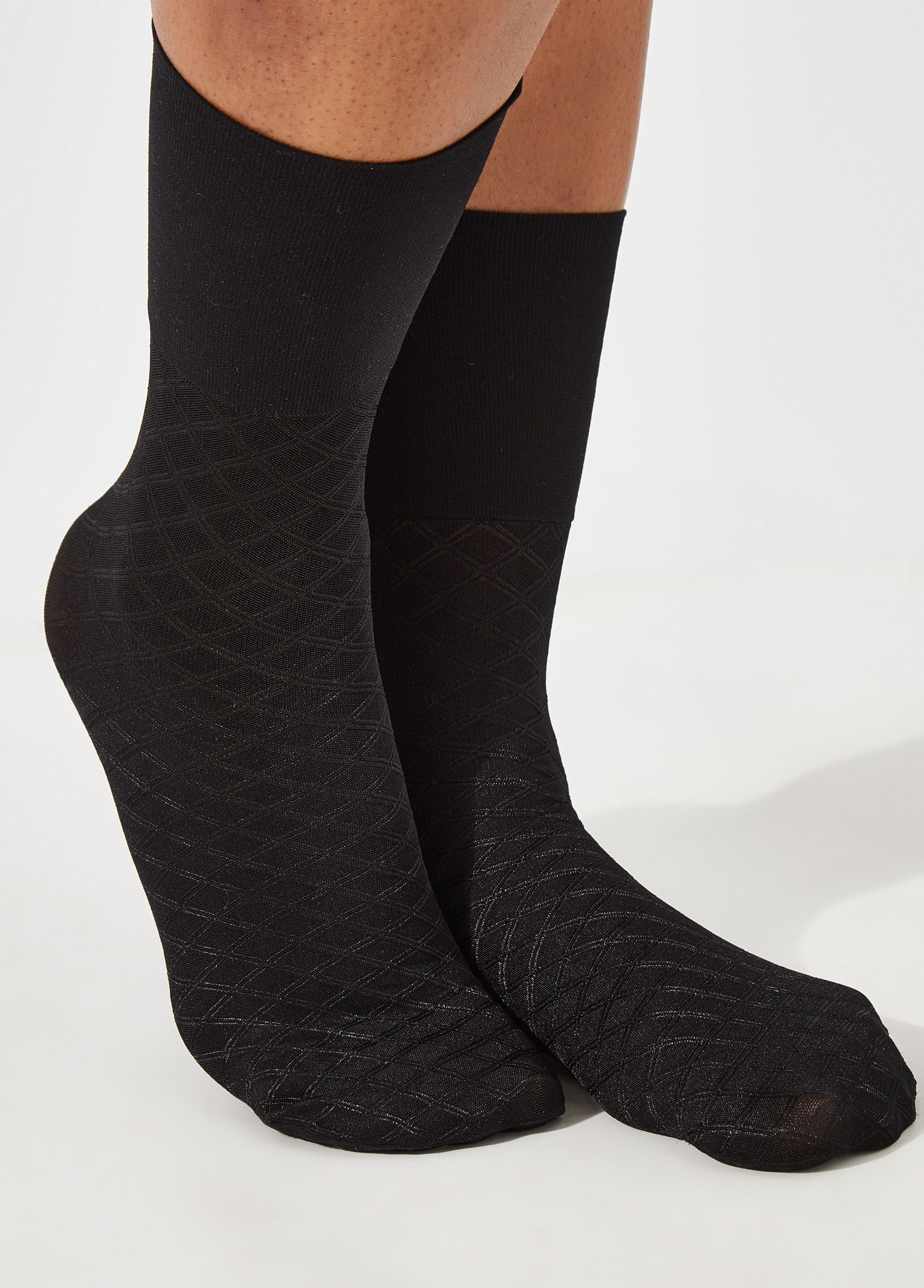 Buy Black Patterned Trouser Socks 3 Pack  48  Socks  Tu