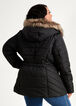 Faux Fur Trim Hooded Puffer Coat, Black image number 1