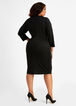 Faux Leather Panel Bodycon Dress, Black image number 1