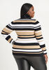 Striped Rib Knit Turtleneck Sweater, CORNSTALK image number 1