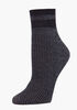 Memoi Metallic Ribbed Ankle Socks, Black image number 0