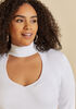 Bell Sleeved Cutout Sweater, White image number 2
