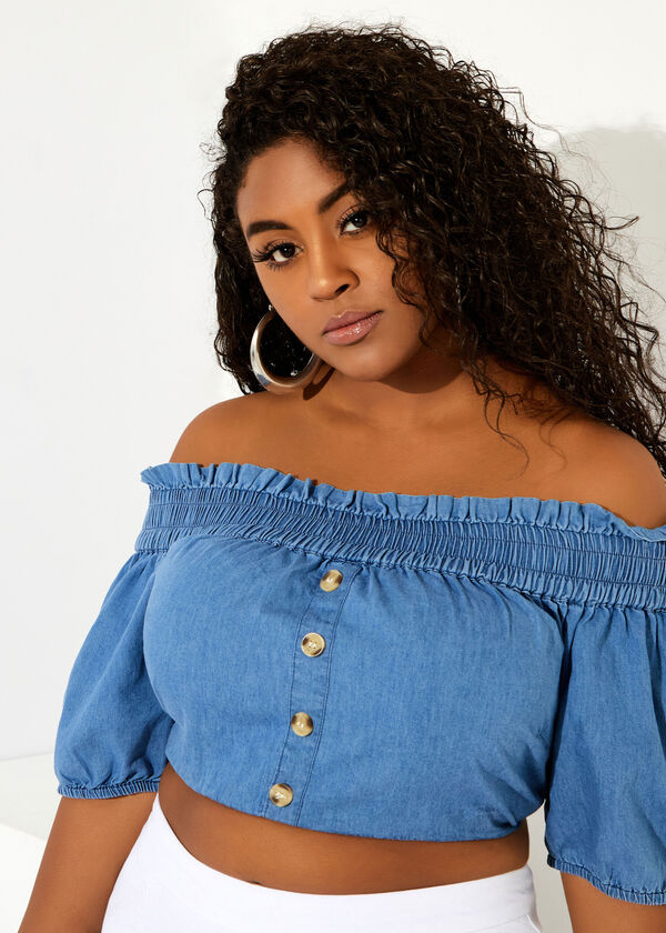 The Angie Top, Denim image number 2