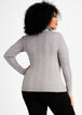 Lurex Rib Knit Turtleneck Sweater, Silver image number 1