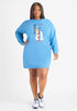 Fila Leah Printed Sweatshirt Dress, Navy image number 0