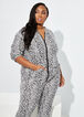 YMI Leopard Print Pajama Set, Black Animal image number 2