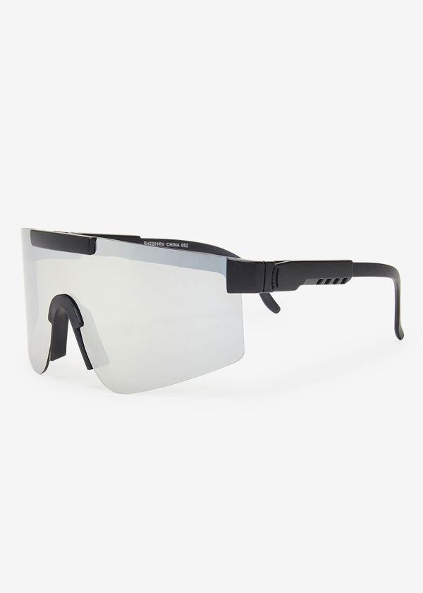 Shield Rimless Tinted Sunglasses, Silver image number 1