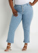 Stripe 5 Button Straight Leg Jean, Blue image number 0