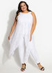 Lace Slit Accent Duster Top, White image number 0