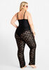 Floral Lace Swim Cover Up Pant, Black image number 1