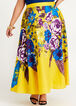 Floral Flared Maxi Skirt, Lemon image number 0