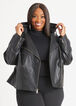 Plus Size Levi's Faux Leather Moto Jacket Fleece Hoodie Cozy Cute Coat image number 0