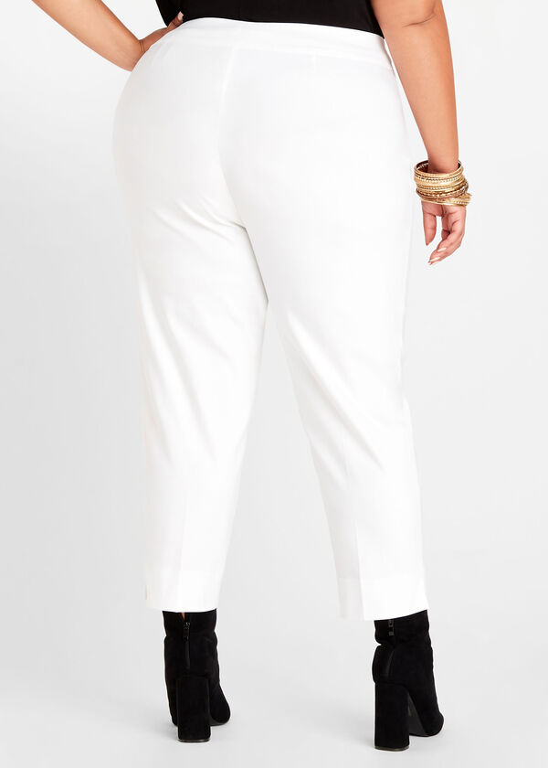 Pull On Pintuck High Waist Capris, White image number 1