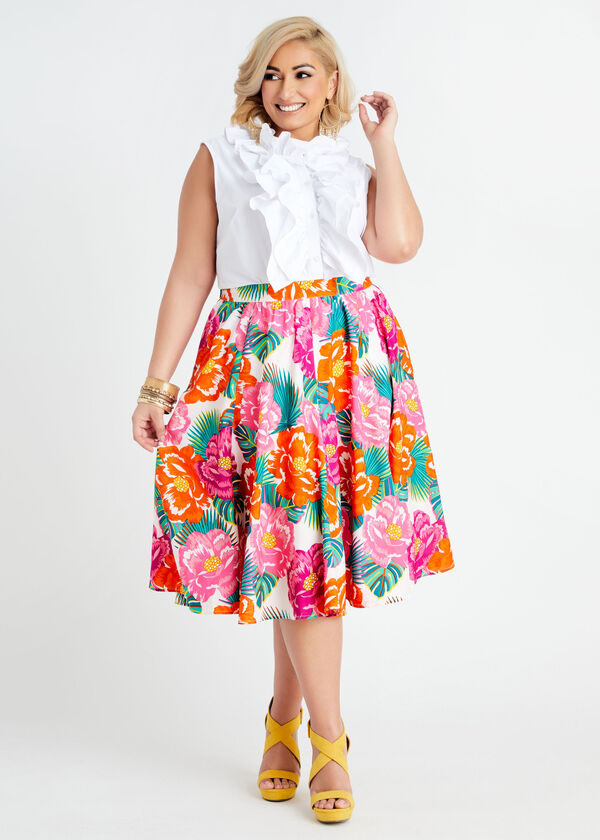 Floral 2 Pocket Midi Skirt, Multi image number 2