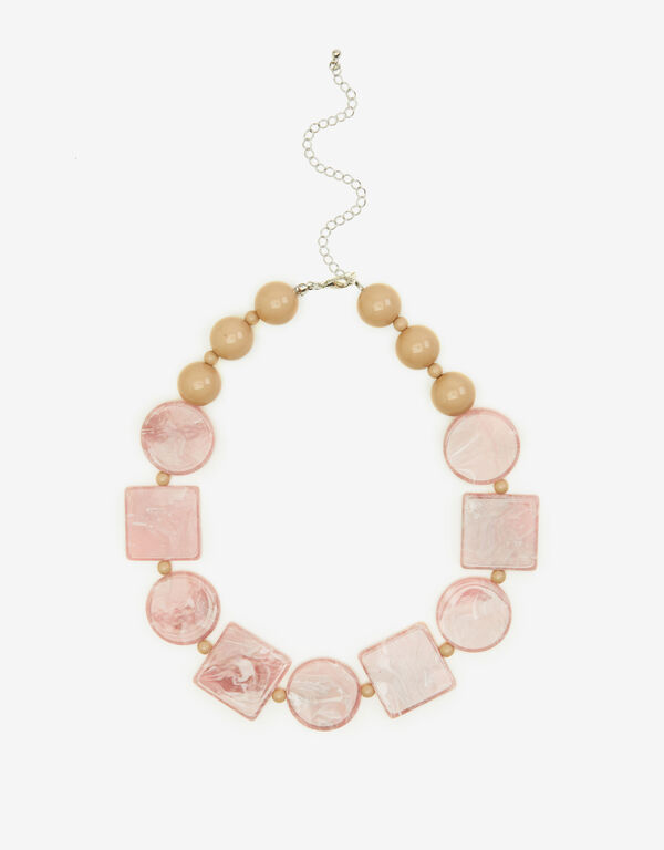 Marbled Resin And Bead Necklace, Foxglove image number 0