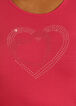 Heart Embellished Long Sleeved Tee, Fuchsia image number 2