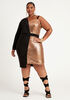 Sequin Asymmetric Blazer Dress, Bronze image number 0