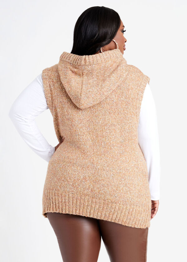 Hooded Knit Vest, CORNSTALK image number 1