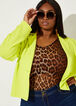 Cropped Stretch Crepe Jacket, LIME PUNCH image number 2