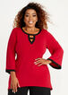 Colorblock Cutout Asymmetric Top, Jester Red image number 0