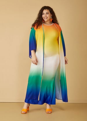 Ombre Open Front Duster, Multi image number 0